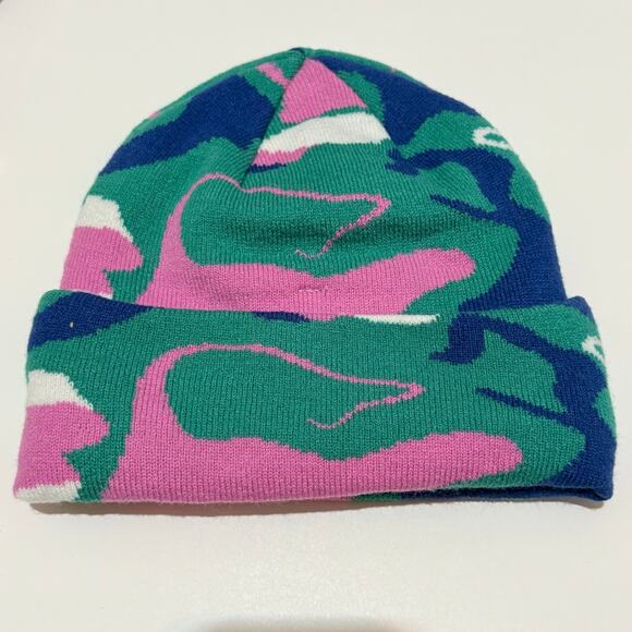 Free People Movement Jumping Jacquard Beanie, Green / Pink / Blue / White - Picture 3 of 5